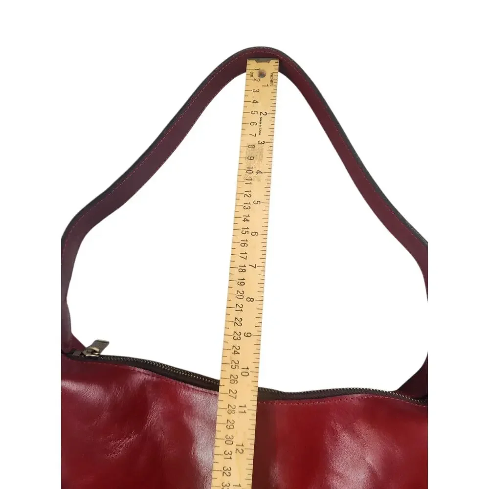 Patricia Nash Elia‎ Hobo shoulder bag ruby red leather purse belt and buckle
